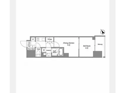 シーズンフラッツ大森西(2K/2階)の間取り写真
