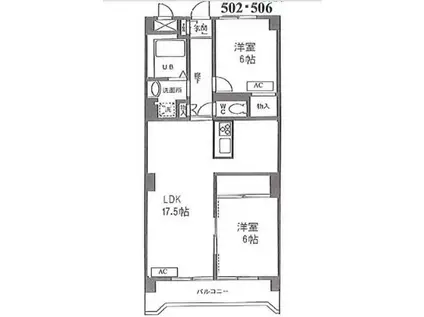 グランメール戸田(2LDK/5階)の間取り写真