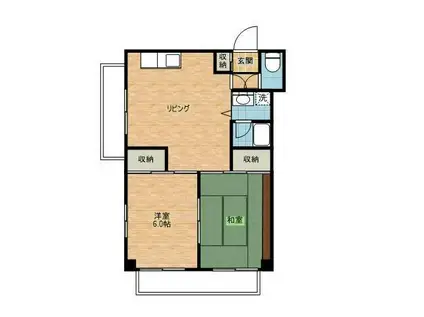 ソレイユ富士見(2LDK/2階)の間取り写真