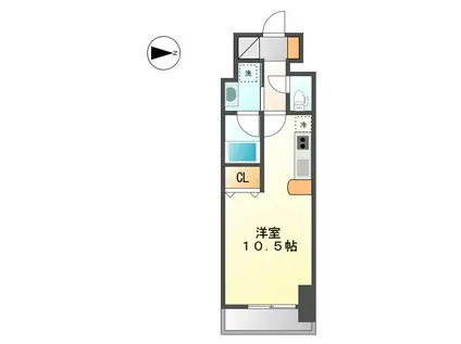 アムバーハウス ホリタ(ワンルーム/10階)の間取り写真