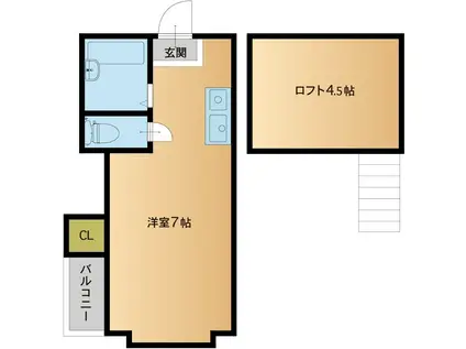 アーカス渡辺通南(ワンルーム/1階)の間取り写真