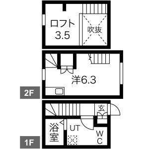 LE COCON 新川町II(ワンルーム/1階)の間取り写真