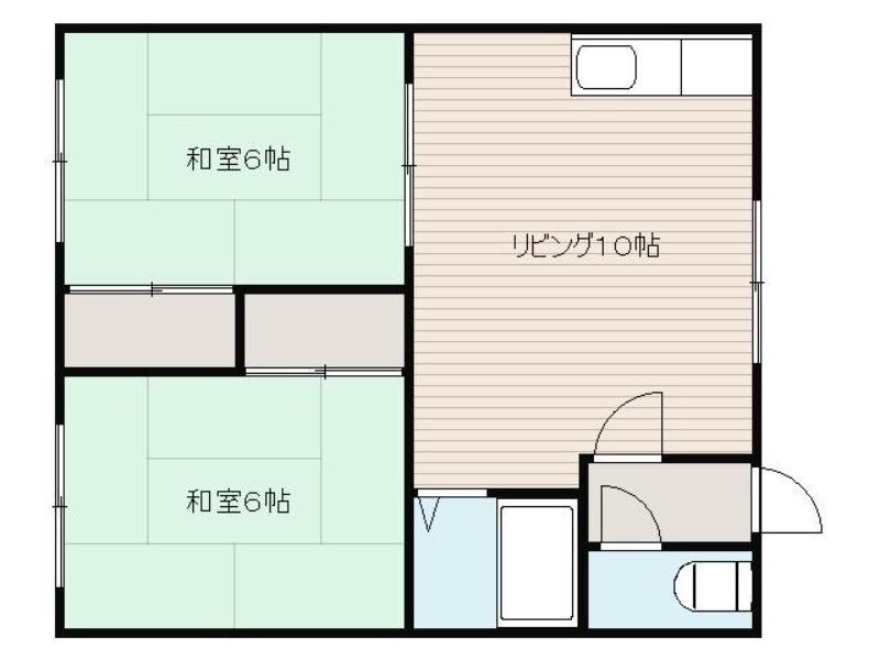 コーポ明和(2DK/2階)の間取り写真