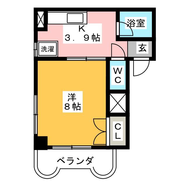 ルミエールA(1K/3階)の間取り写真