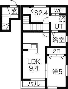ルシオール(1SLDK/2階)の間取り写真