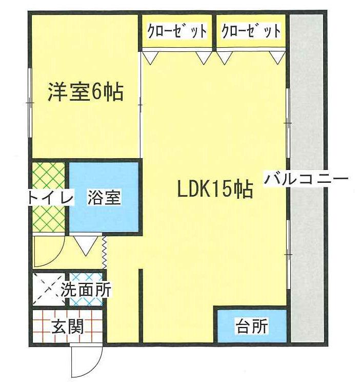 椎谷マンション(1K/3階)の間取り写真