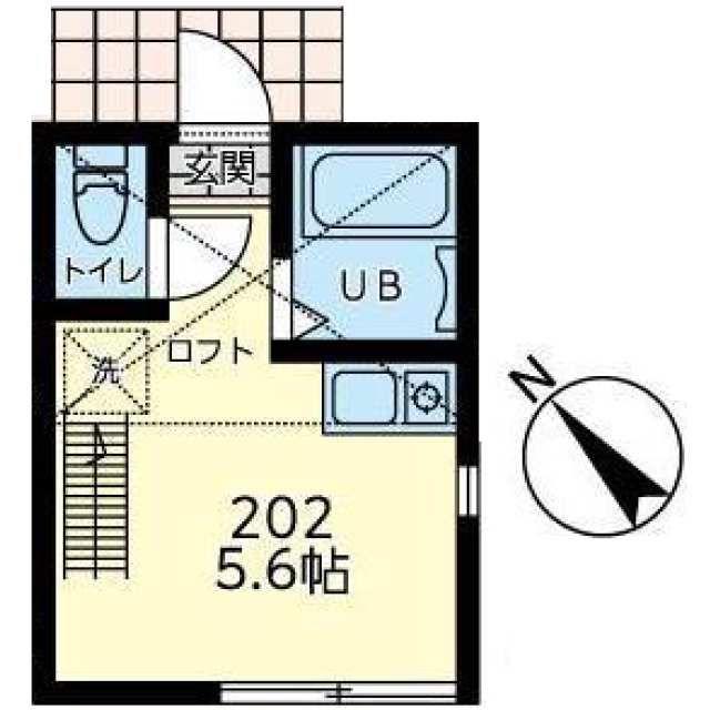 ユナイト追浜バリエール(ワンルーム/2階)の間取り写真