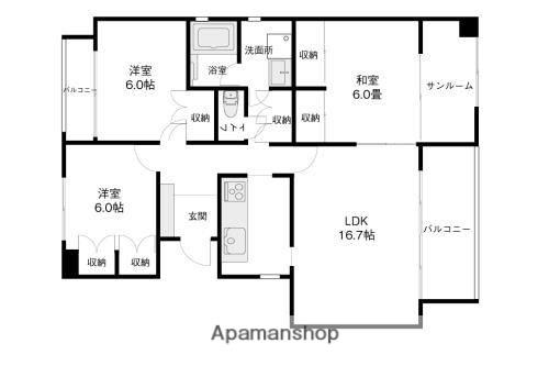 グランフォルム泉野(3LDK/2階)の間取り写真
