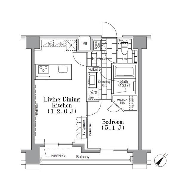 ONE ROOF FLAT TSUKISHIMA(1LDK/8階)の間取り写真
