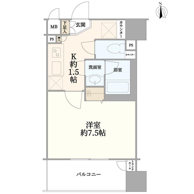 プライブ恵比寿(1K/8階)の間取り写真