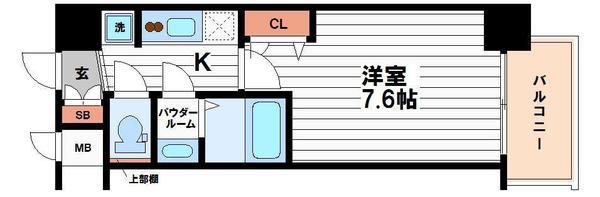 プレサンス堺筋本町センティス(1K/8階)の間取り写真