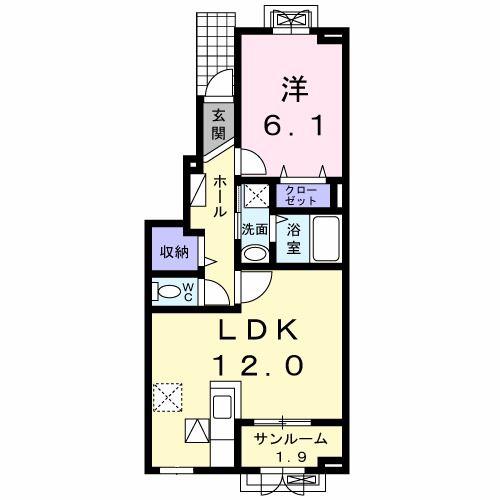 シルエリータII(1LDK/1階)の間取り写真
