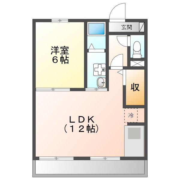 セジュールKAKUDA(1LDK/1階)の間取り写真