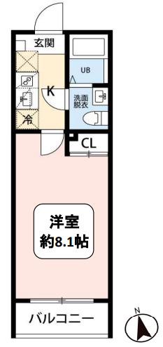ヴィスタ柏(1K/1階)の間取り写真