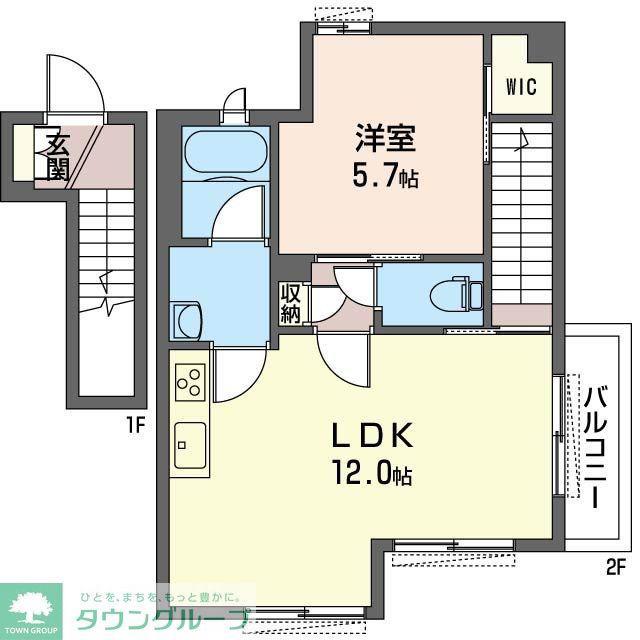 TIROL(1LDK/2階)の間取り写真