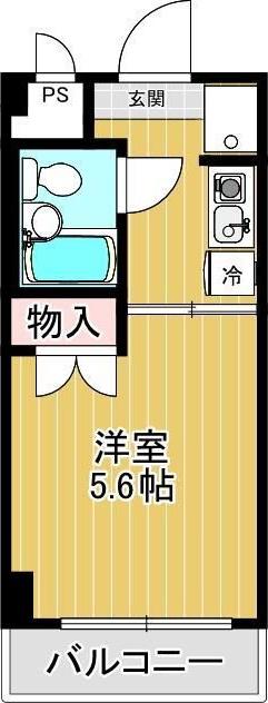 Kビル(1K/3階)の間取り写真