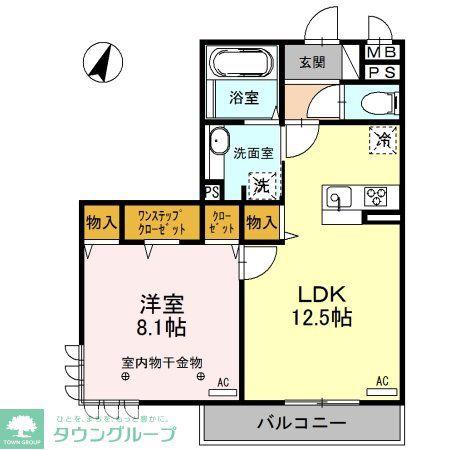 ロイジェントパークス レイクタウP(1LDK/3階)の間取り写真