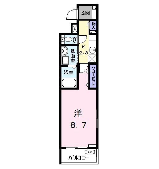 エスポワールII(1K/3階)の間取り写真