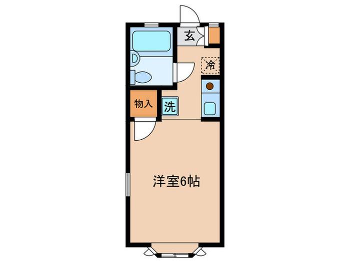 ウィンベル目黒(ワンルーム/2階)の間取り写真