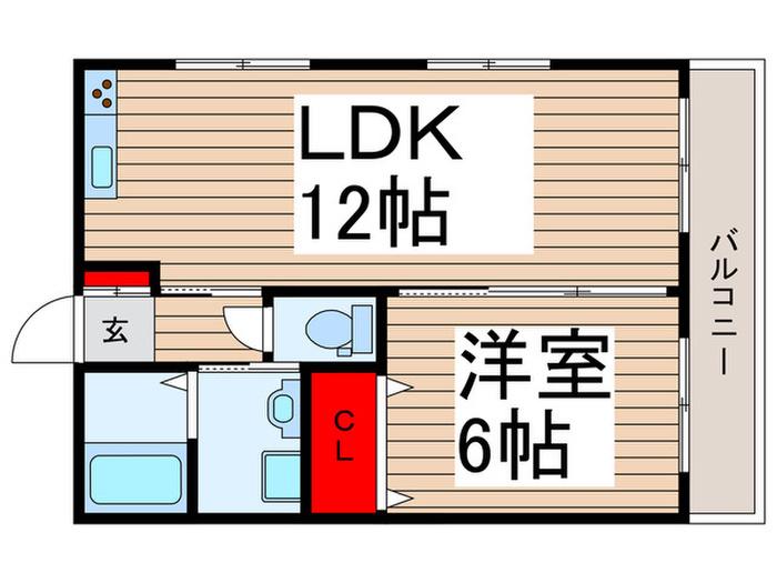 キャッスル・セキグチ(1LDK/1階)の間取り写真