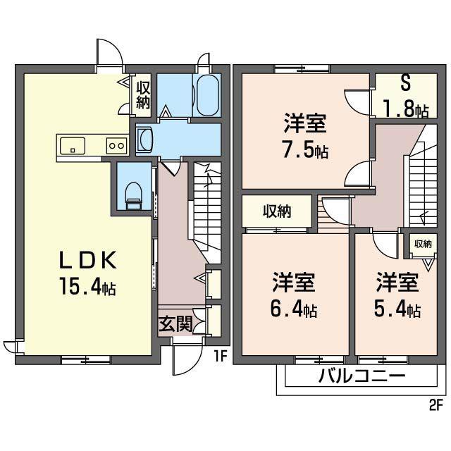 ナチュラ・コート(3SLDK/1階)の間取り写真