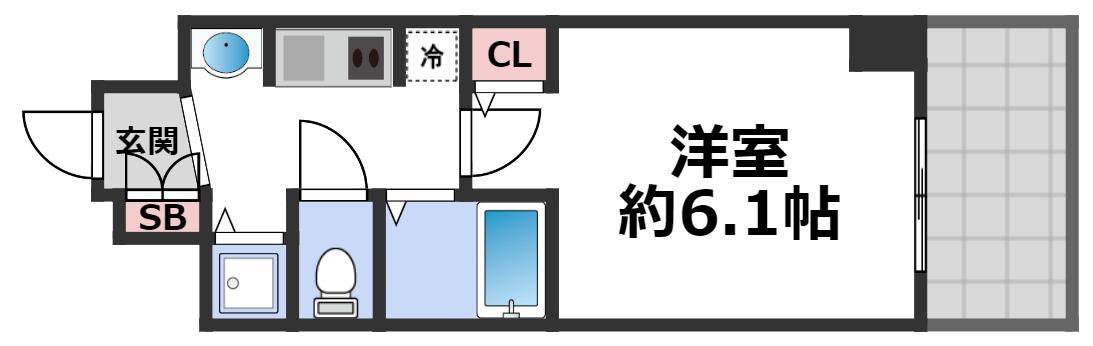プレサンス大阪城公園パークプレイス(1K/3階)の間取り写真