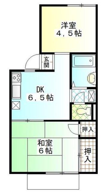 北コーポラス(2DK/2階)の間取り写真