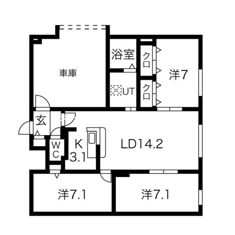 RAPHLES(3LDK/1階)の間取り写真