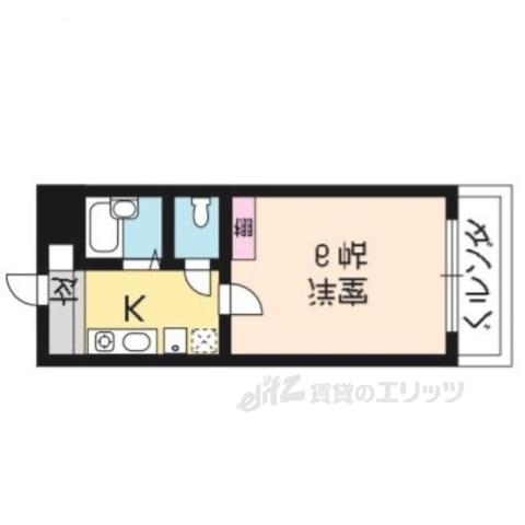 ラ・シャンブル(1K/4階)の間取り写真