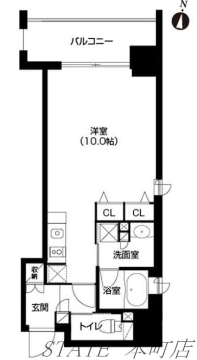 アーバネックス北浜(1K/3階)の間取り写真