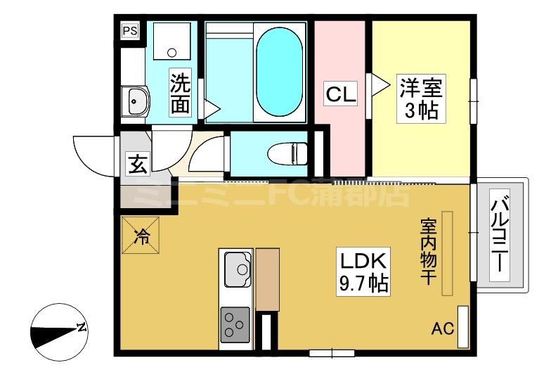 オットポルテ(1LDK/2階)の間取り写真