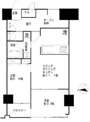 ポセイドンテラス(2LDK/5階)の間取り写真