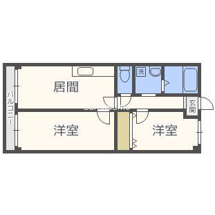 日生ロイヤルマンション高津(2LDK/13階)の間取り写真