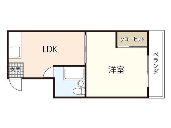 FITSビル本川町(1LDK/4階)の間取り写真