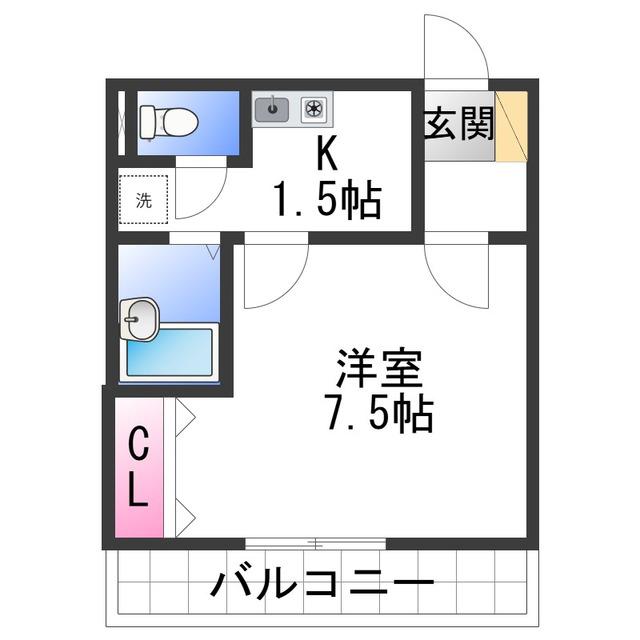 メゾン紀三井寺I(1K/1階)の間取り写真