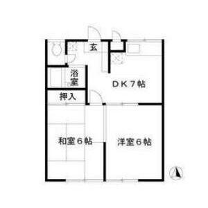 エステートピア上青木(2DK/2階)の間取り写真