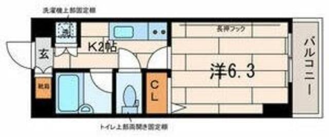 EXCELLIA馬込(1K/2階)の間取り写真