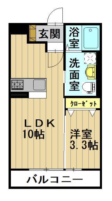 BIZ STAY 弘前(1LDK/1階)の間取り写真
