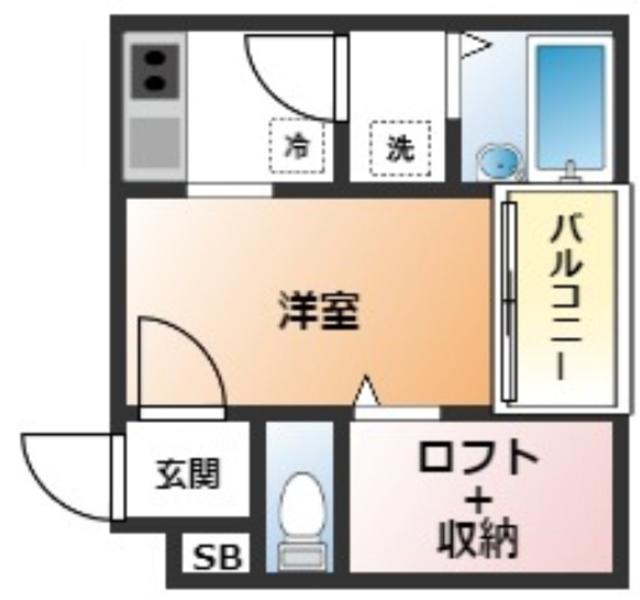 サエラIIIロイヤル(ワンルーム/2階)の間取り写真