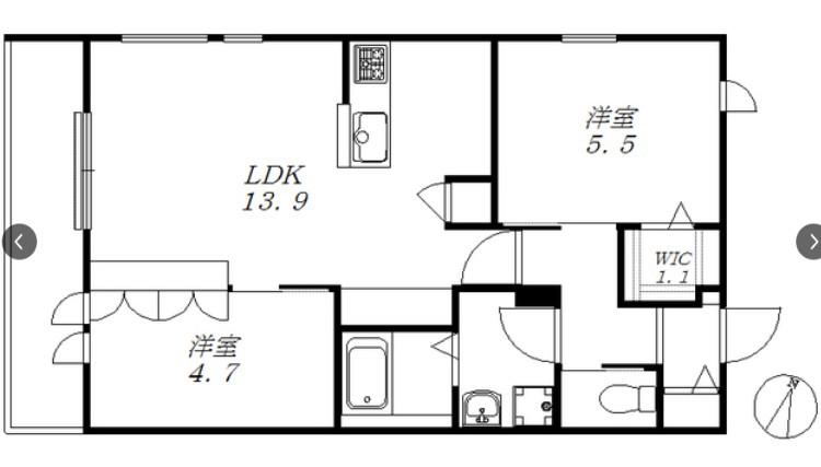 ベリ マーベラ(2LDK/3階)の間取り写真