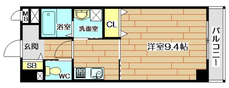 IS SQUARE(1K/4階)の間取り写真
