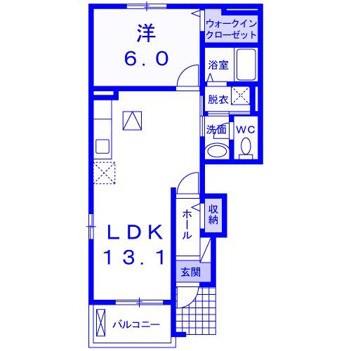 ベル ポワールIII(1LDK/1階)の間取り写真
