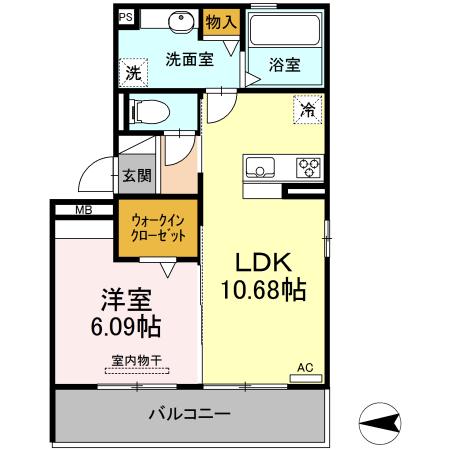 セレーノ十一番(1LDK/3階)の間取り写真