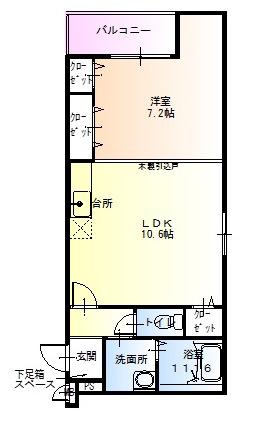 ソプラリアⅠ番館(1LDK/1階)の間取り写真