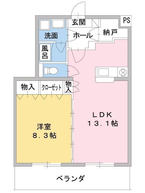 グランマレ.テルツォ(1LDK/2階)の間取り写真