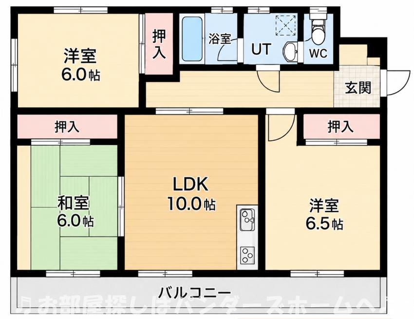 ガレリア香里園桜木(3LDK/1階)の間取り写真
