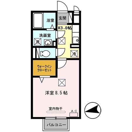 セントヒルズ(1K/1階)の間取り写真
