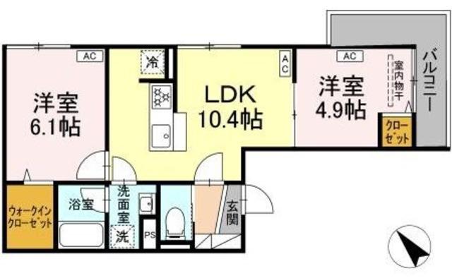 セレスティア堀切II II(2LDK/3階)の間取り写真