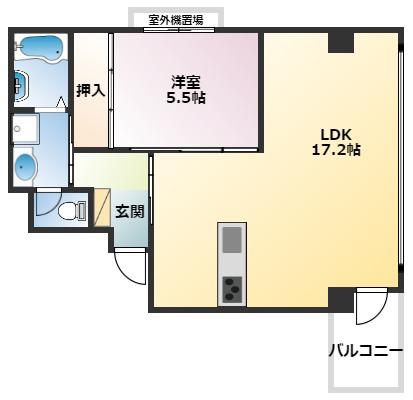 シャンボールWAKAKUSA甲南山手駅前(1LDK/3階)の間取り写真