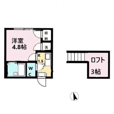 ビューコート小田原(1K/1階)の間取り写真